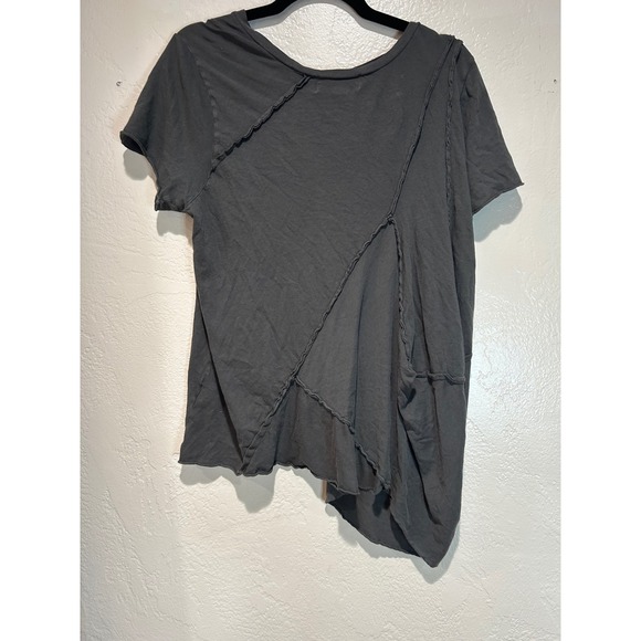 Wildfox This Mermaid Likes Asymmetrical Deconstructed Graphic Tee Gray XS - Picture 4 of 6